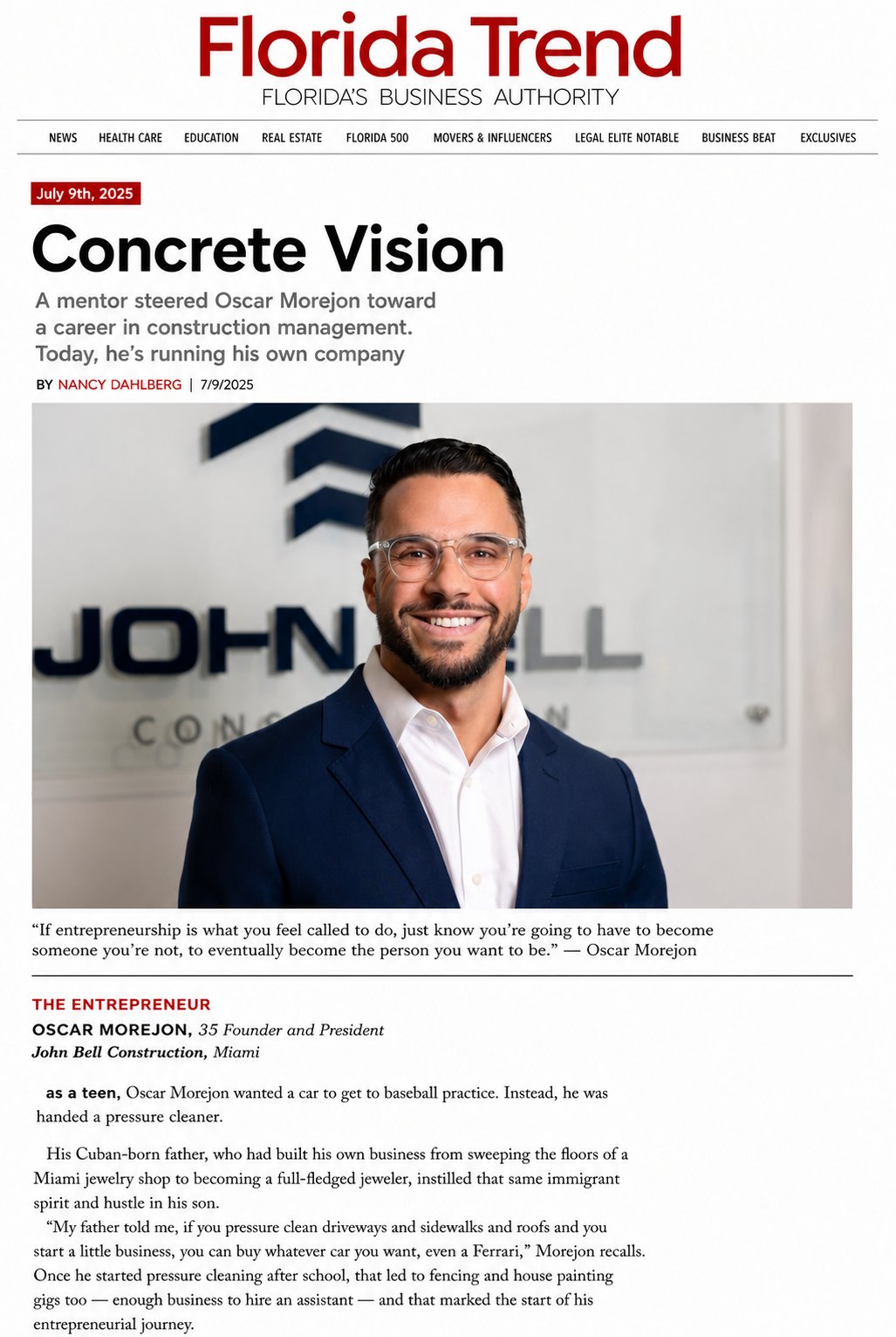 Florida Trend - NextGen “Concrete Vision”